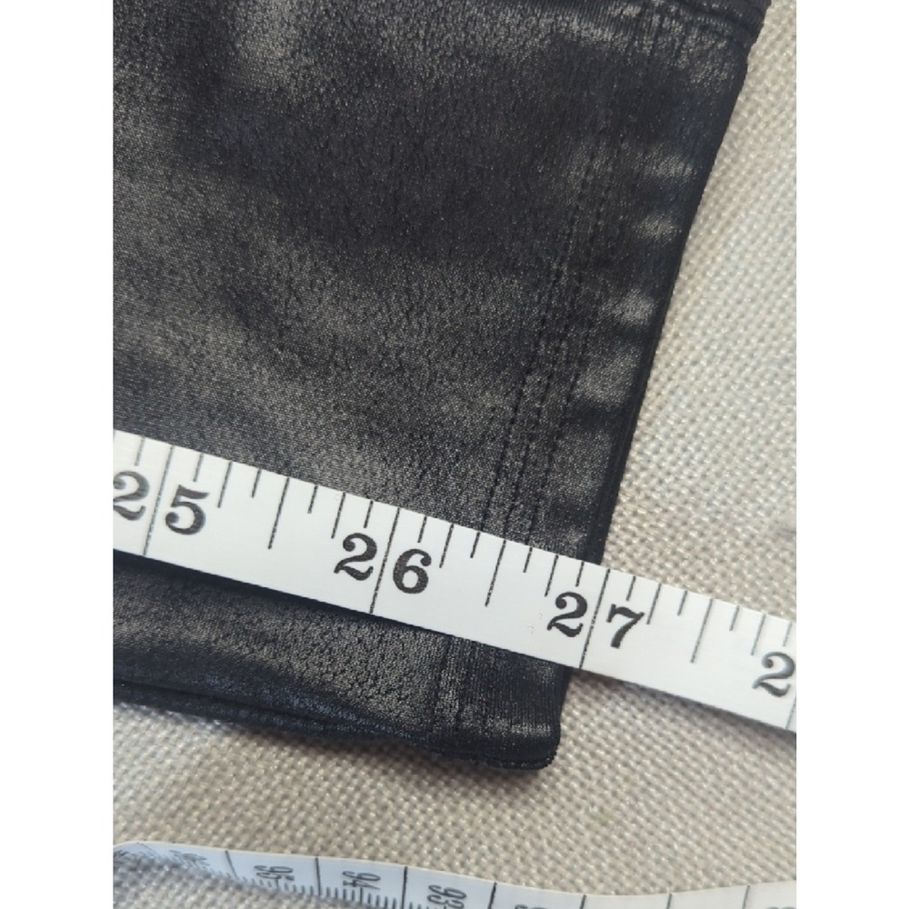 SPANX Black Faux Leather Leggings Size M High Rise Shaping Sleek - Picture 4 of 7